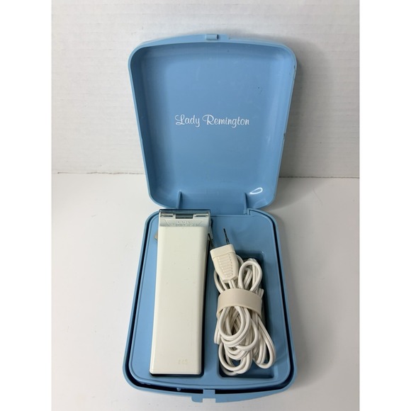 Vintage Lady Remington Electric Shaver Blue Travel Case Corded Working 1970s - Picture 2 of 6